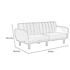 Canapé-lit futon pliant Royal Hampton, gris clair, dossier touffeté de style rétro