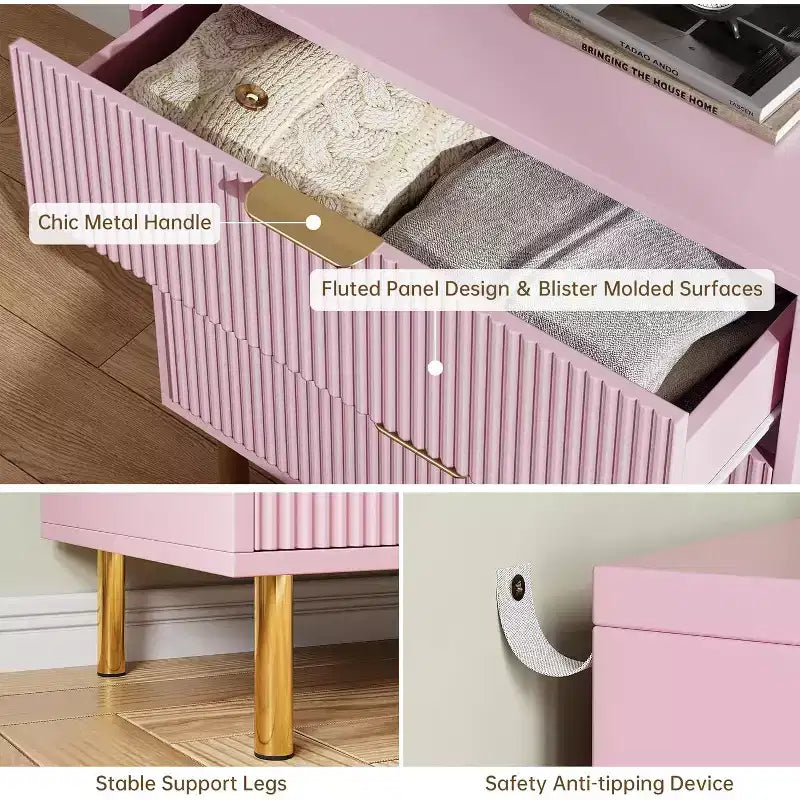 Commode à 3 tiroirs, commode de chambre moderne en bois avec tiroirs de rangement, meuble TV de style rustique pour salon, chambre, couloir