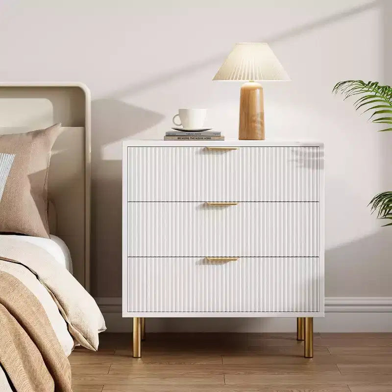 Commode à 3 tiroirs, commode de chambre moderne en bois avec tiroirs de rangement, meuble TV de style rustique pour salon, chambre, couloir