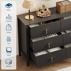 Commode à 6 tiroirs, commode de chambre moderne en bois avec tiroirs de rangement, meuble TV de style ferme pour salon, chambre à coucher, couloir