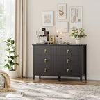 Commode à 6 tiroirs, commode de chambre moderne en bois avec tiroirs de rangement, meuble TV de style ferme pour salon, chambre à coucher, couloir
