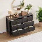 Commode à 6 tiroirs, commode de chambre moderne en bois avec tiroirs de rangement, meuble TV de style ferme pour salon, chambre à coucher, couloir