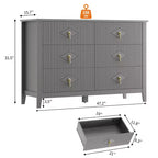 Commode à 6 tiroirs, commode de chambre moderne en bois avec tiroirs de rangement, meuble TV de style ferme pour salon, chambre à coucher, couloir