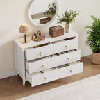 Commode à 6 tiroirs, commode de chambre moderne en bois avec tiroirs de rangement, meuble TV de style ferme pour salon, chambre à coucher, couloir