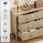 Commode à 6 tiroirs, commode de chambre moderne en bois avec tiroirs de rangement, meuble TV de style ferme pour salon, chambre à coucher, couloir