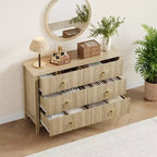 Commode à 6 tiroirs, commode de chambre moderne en bois avec tiroirs de rangement, meuble TV de style ferme pour salon, chambre à coucher, couloir