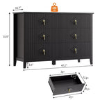Commode à 6 tiroirs, commode de chambre moderne en bois avec tiroirs de rangement, meuble TV de style ferme pour salon, chambre à coucher, couloir
