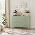 6-Drawer Dresser, Modern Wooden Bedroom Chest of Drawers With Storage Drawers, Farmhouse Style TV Stand for Living Room, Bedroom, Hallway