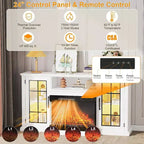 Meuble TV avec cheminée, meuble TV 59'' avec cheminée, foyer électrique, centre de divertissement avec cadre et couleurs de lumière LED, meuble console TV