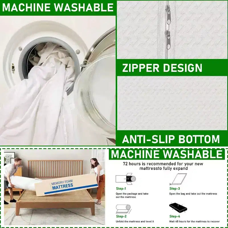 Matelas BestMassage en mousse à mémoire de forme au thé vert, 30,5 cm, gel rafraîchissant, fermeté moyenne