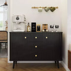 CuisinSmart 47 buffet avec tiroirs, meuble de rangement cannelé avec 2 portes et 3 tiroirs, crédence moderne pour entrée et salon