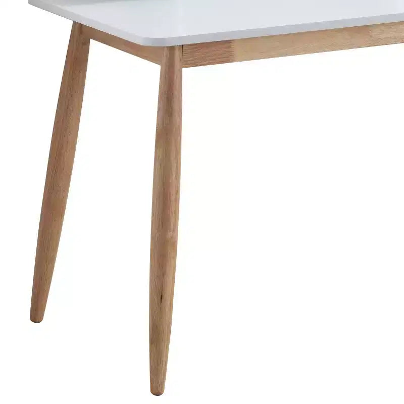 Okak Bureau en bois de style Mid-Century 43 pouces avec étagères, bureau d'écriture au design élégant, bureau d'ordinateur pour salon, chambre à coucher
