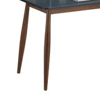 Okak Bureau en bois de style Mid-Century 43 pouces avec étagères, bureau d'écriture au design élégant, bureau d'ordinateur pour salon, chambre à coucher