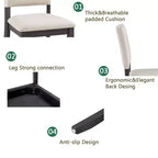 GDFStudio Amelia Ensemble de salle à manger carré 5 pièces avec 4 chaises rembourrées