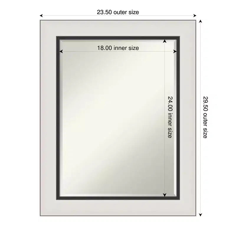 Miroir mural de salle de bain Amanti Art Ellie à cadre biseauté d'un demi-pouce
