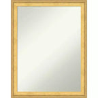 Amanti Art Owen Gold Non-Beveled Wood Framed Bathroom Vanity Wall Mirror