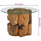 vidaXL Table basse en teck massif marron Bois flotté Table basse moyenne - Marron