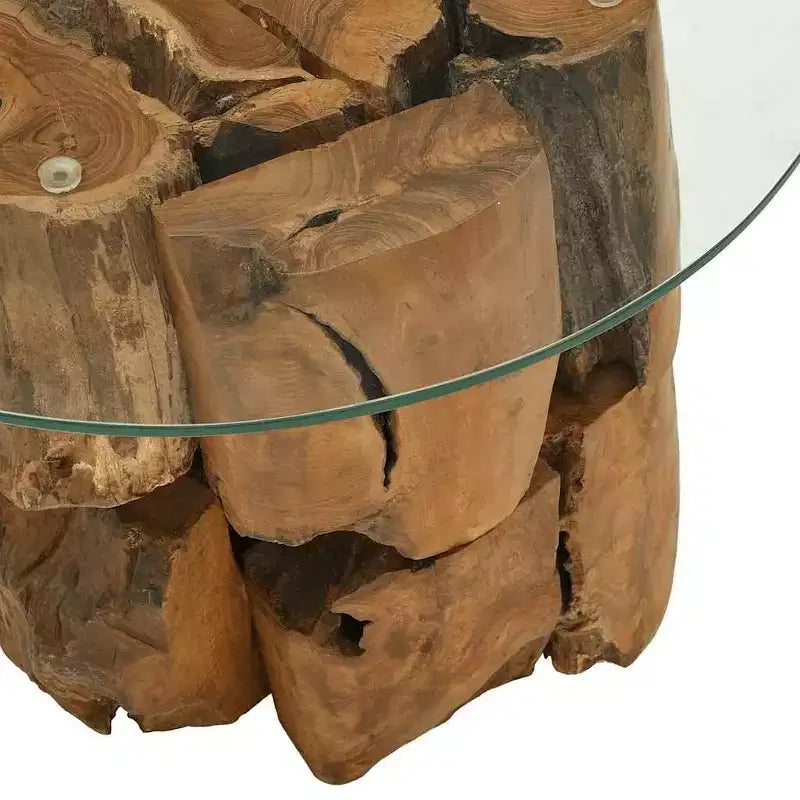 vidaXL Table basse en teck massif marron Bois flotté Table basse moyenne - Marron