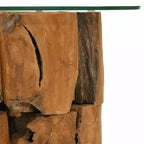 vidaXL Table basse en teck massif marron Bois flotté Table basse moyenne - Marron