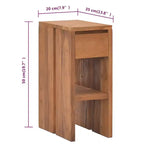 vidaXL Table de chevet Bois naturel Bois de teck massif Petite