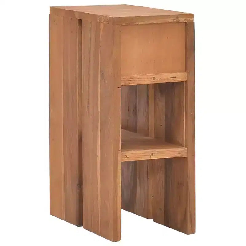 vidaXL Table de chevet Bois naturel Bois de teck massif Petite