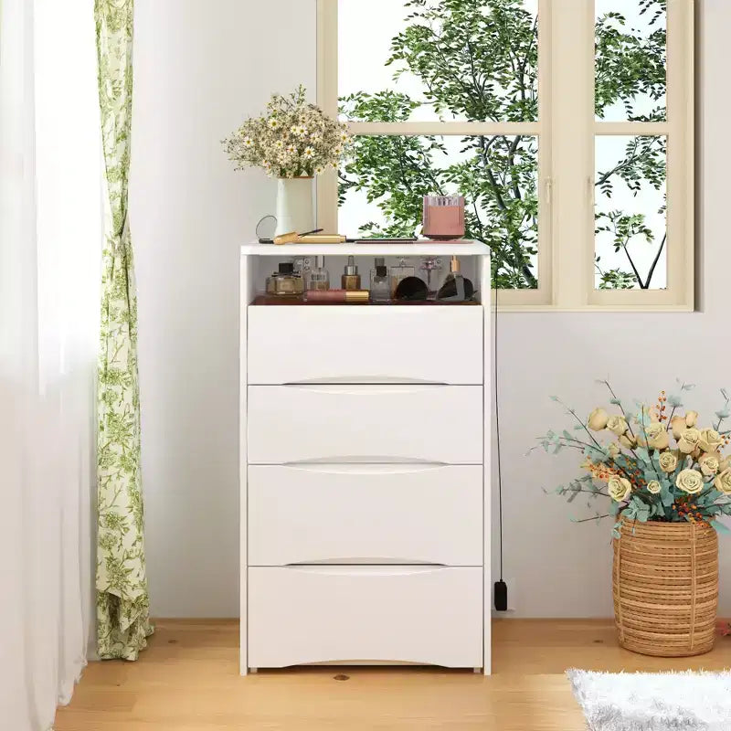 Famapy Coiffeuse blanche avec miroir LED, tiroirs et tabouret mobile, 3 modes d'éclairage, table de chevet pour enfants, bureau d'ordinateur, cadeau de Noël