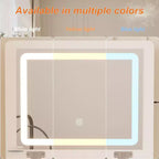 Famapy Coiffeuse blanche avec miroir LED, tiroirs et tabouret mobile, 3 modes d'éclairage, table de chevet pour enfants, bureau d'ordinateur, cadeau de Noël