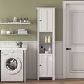 MAYEERTY Bathroom Floor Storage Cabinet with 2 Doors & 6 Shelves, Multifunctional Wooden Cabinet for Living Room Bathroom