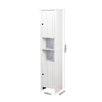 MAYEERTY Meuble de Rangement au Sol pour Salle de Bain avec 2 Portes et 6 Étagères, Armoire en Bois Multifonctionnelle pour Salon Salle de Bain