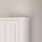 MAYEERTY Meuble de Rangement au Sol pour Salle de Bain avec 2 Portes et 6 Étagères, Armoire en Bois Multifonctionnelle pour Salon Salle de Bain