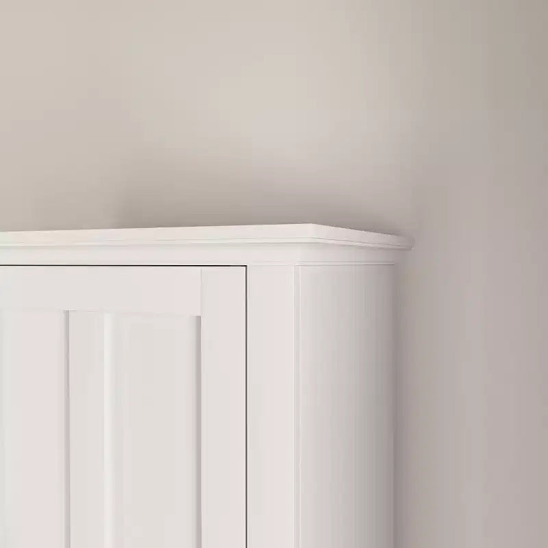MAYEERTY Meuble de Rangement au Sol pour Salle de Bain avec 2 Portes et 6 Étagères, Armoire en Bois Multifonctionnelle pour Salon Salle de Bain