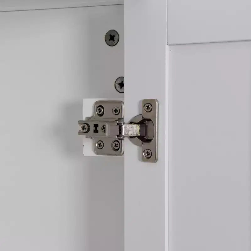 MAYEERTY Meuble de Rangement au Sol pour Salle de Bain avec 2 Portes et 6 Étagères, Armoire en Bois Multifonctionnelle pour Salon Salle de Bain