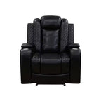 Fauteuil inclinable électrique MAYEERTY, en cuir respirant avec port de chargement USB, dossier réglable pour salon, noir