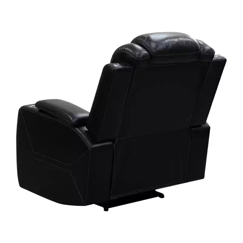 Fauteuil inclinable électrique MAYEERTY, en cuir respirant avec port de chargement USB, dossier réglable pour salon, noir