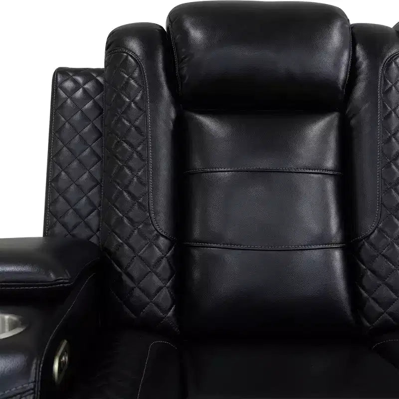 Fauteuil inclinable électrique MAYEERTY, en cuir respirant avec port de chargement USB, dossier réglable pour salon, noir