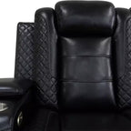 Fauteuil inclinable électrique MAYEERTY, en cuir respirant avec port de chargement USB, dossier réglable pour salon, noir