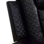 Fauteuil inclinable électrique MAYEERTY, en cuir respirant avec port de chargement USB, dossier réglable pour salon, noir