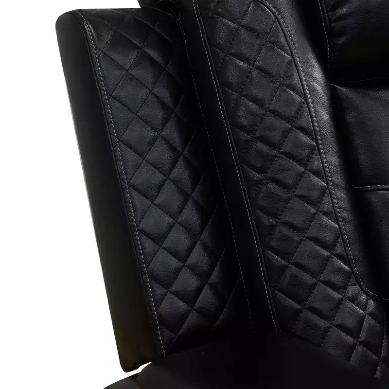 Fauteuil inclinable électrique MAYEERTY, en cuir respirant avec port de chargement USB, dossier réglable pour salon, noir