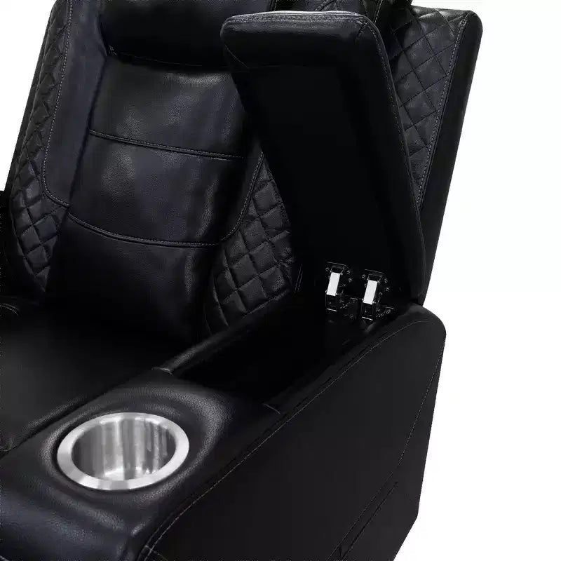 Fauteuil inclinable électrique MAYEERTY, en cuir respirant avec port de chargement USB, dossier réglable pour salon, noir