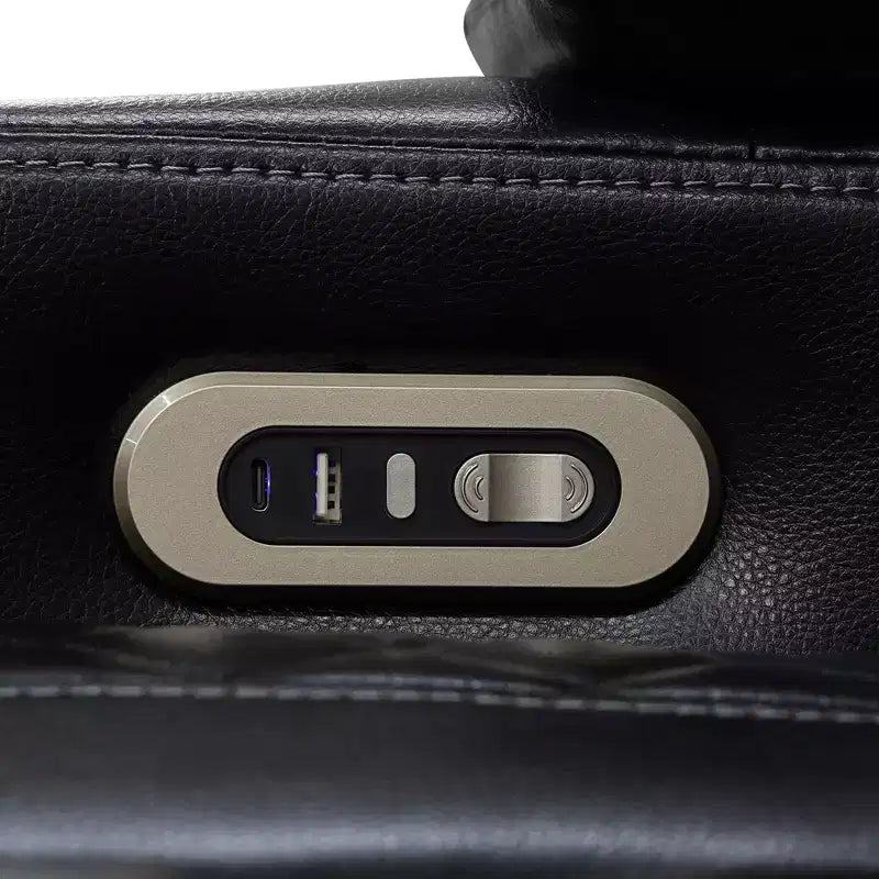 Fauteuil inclinable électrique MAYEERTY, en cuir respirant avec port de chargement USB, dossier réglable pour salon, noir