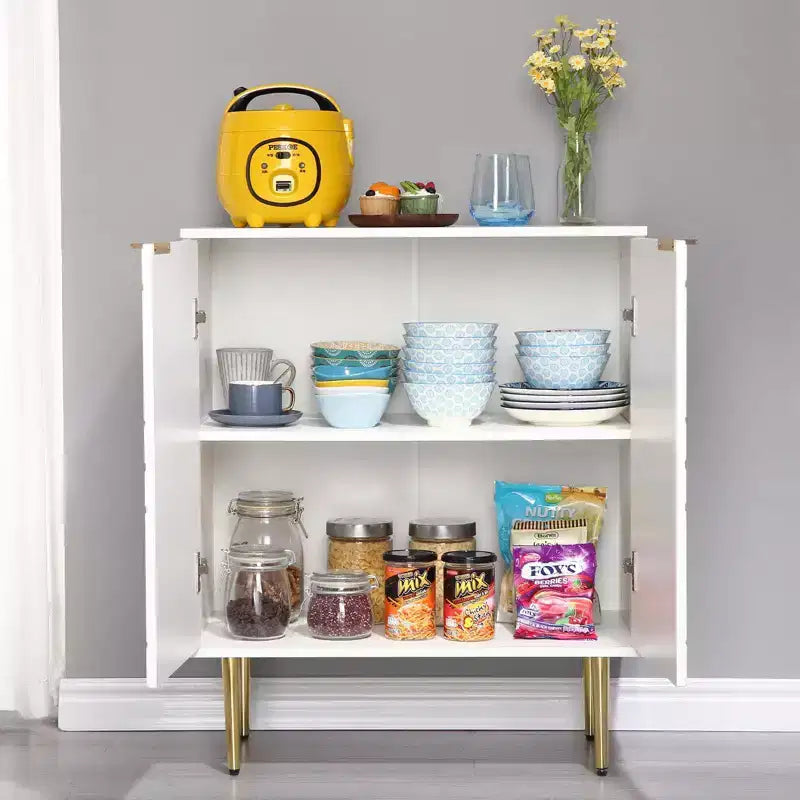 29 Buffet de rangement moderne avec 2 portes (pour cuisine/salle à manger/salon)