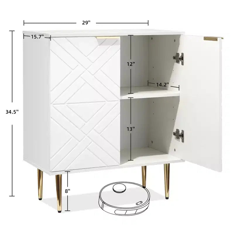 29 Buffet de rangement moderne avec 2 portes (pour cuisine/salle à manger/salon)