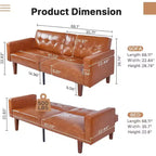 Canapé-lit convertible Zevemomo avec dossier réglable, fonctions de fauteuil inclinable et de causeuse, coussins en mousse et à ressorts, marron