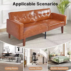 Canapé-lit convertible Zevemomo avec dossier réglable, fonctions de fauteuil inclinable et de causeuse, coussins en mousse et à ressorts, marron