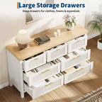 Commode de rangement encastrée pour chambre à coucher, 120 cm, avec 7 tiroirs, grand organiseur de vêtements, pour chambre, chambre d'enfant, salon, couloir, meuble TV