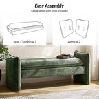 Banc rembourré en tissu chenille moderne Donna|ARTFUL LIVING DESIGN