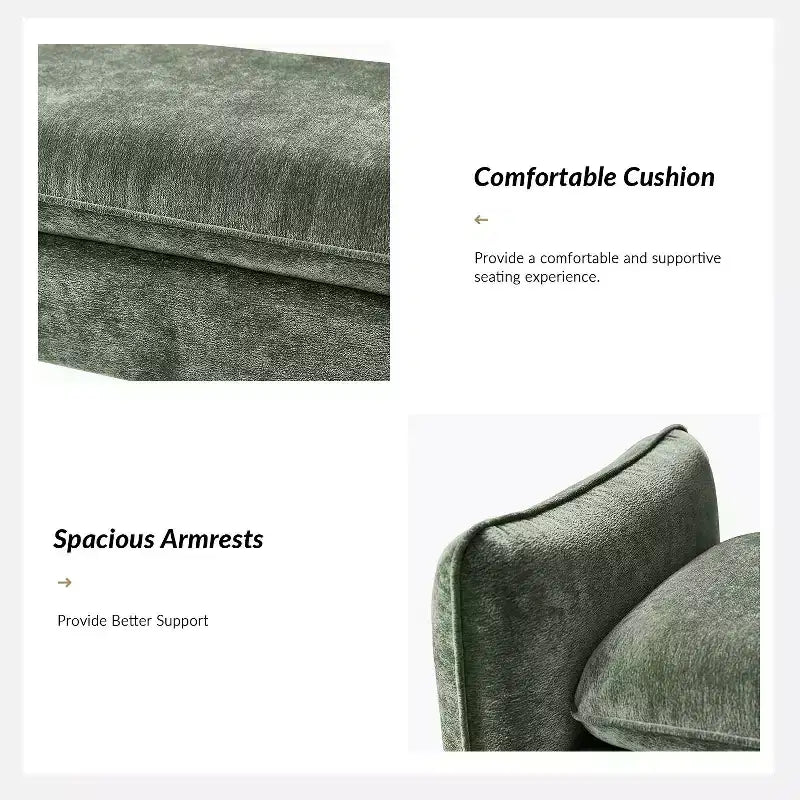 Banc rembourré en tissu chenille moderne Donna|ARTFUL LIVING DESIGN