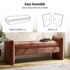 Banc rembourré en tissu chenille moderne Donna|ARTFUL LIVING DESIGN