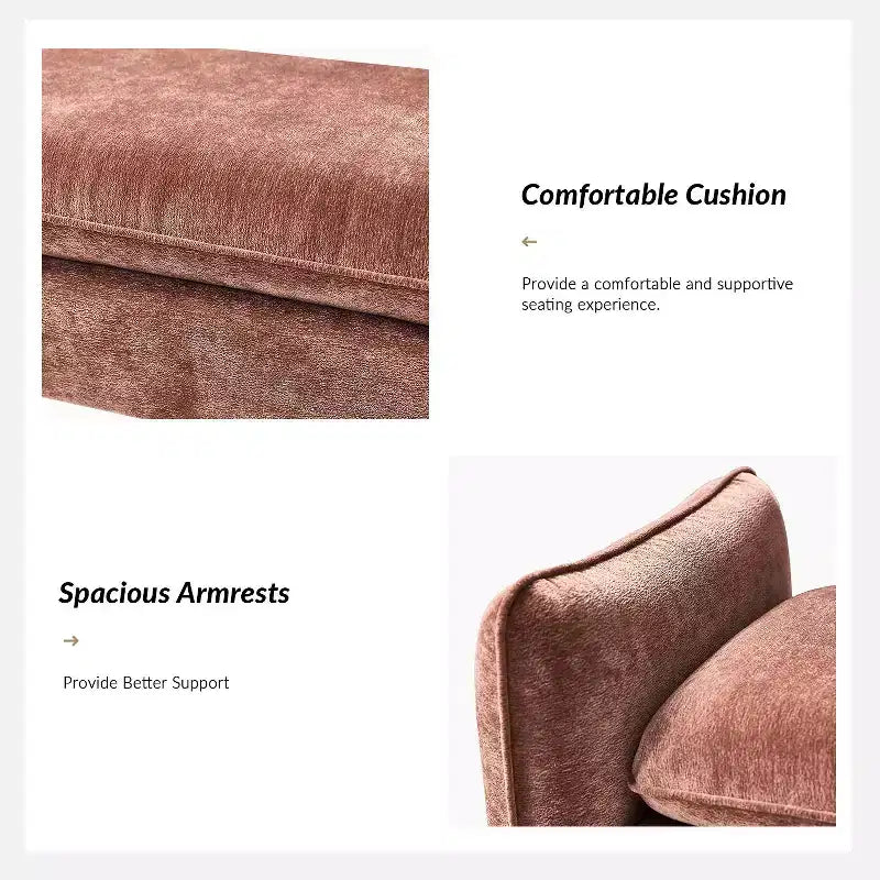 Banc rembourré en tissu chenille moderne Donna|ARTFUL LIVING DESIGN