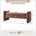 Banc rembourré en tissu chenille moderne Donna|ARTFUL LIVING DESIGN
